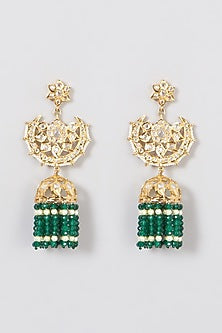 Gold Plated Beaded Dangler Earrings