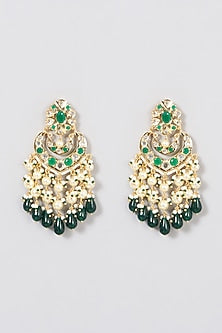 Gold Plated Kundan Polki Chandbali Earrings
