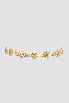 Gold Plated Kundan Polki Waist Belt