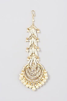 Gold Plated Pearl Maang Tikka