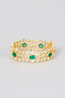 Gold Plated Kundan Polki Bangle