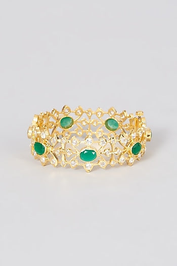 Gold Plated Kundan Polki Bangle