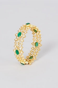 Gold Plated Kundan Polki Bangle