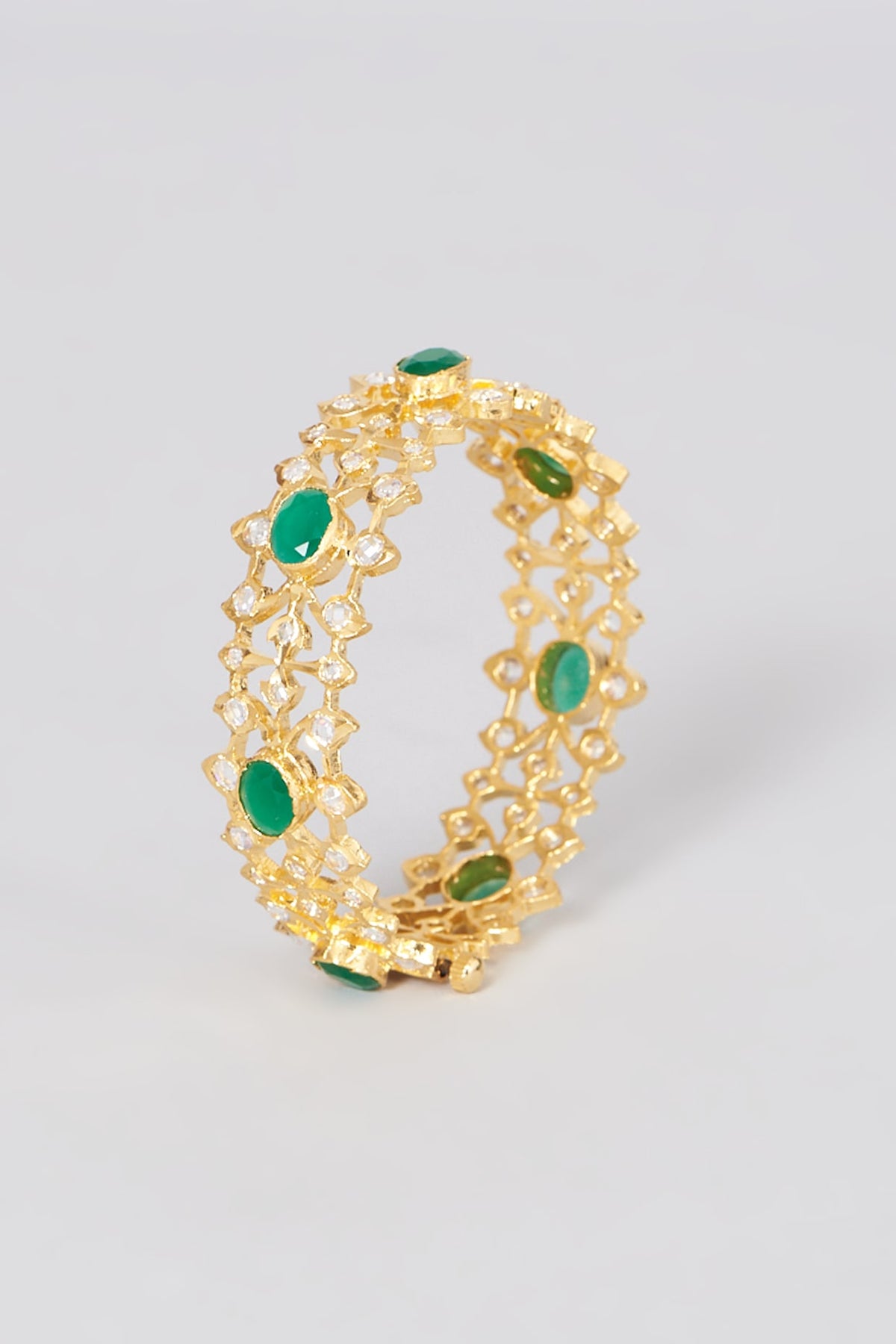 Gold Plated Kundan Polki Bangle