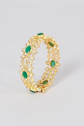 Gold Plated Kundan Polki Bangle