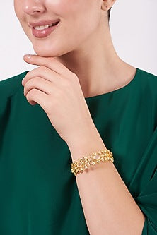 Gold Plated Agate Bangle