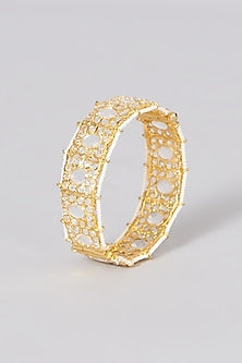 Gold Plated Bangle With Pearls
