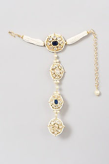 Gold Plated Onyx Beaded Hathphool