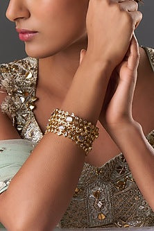Gold Plated Kundan Polki Bangles (Set Of 2)