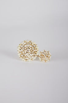 Gold Plated Pearl Adjustable Ring