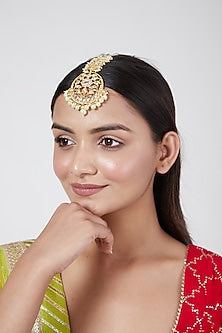 Gold Plated Kundan Maang Tikka