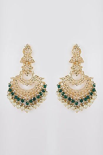 Gold Plated Pearl Chandbali Earrings