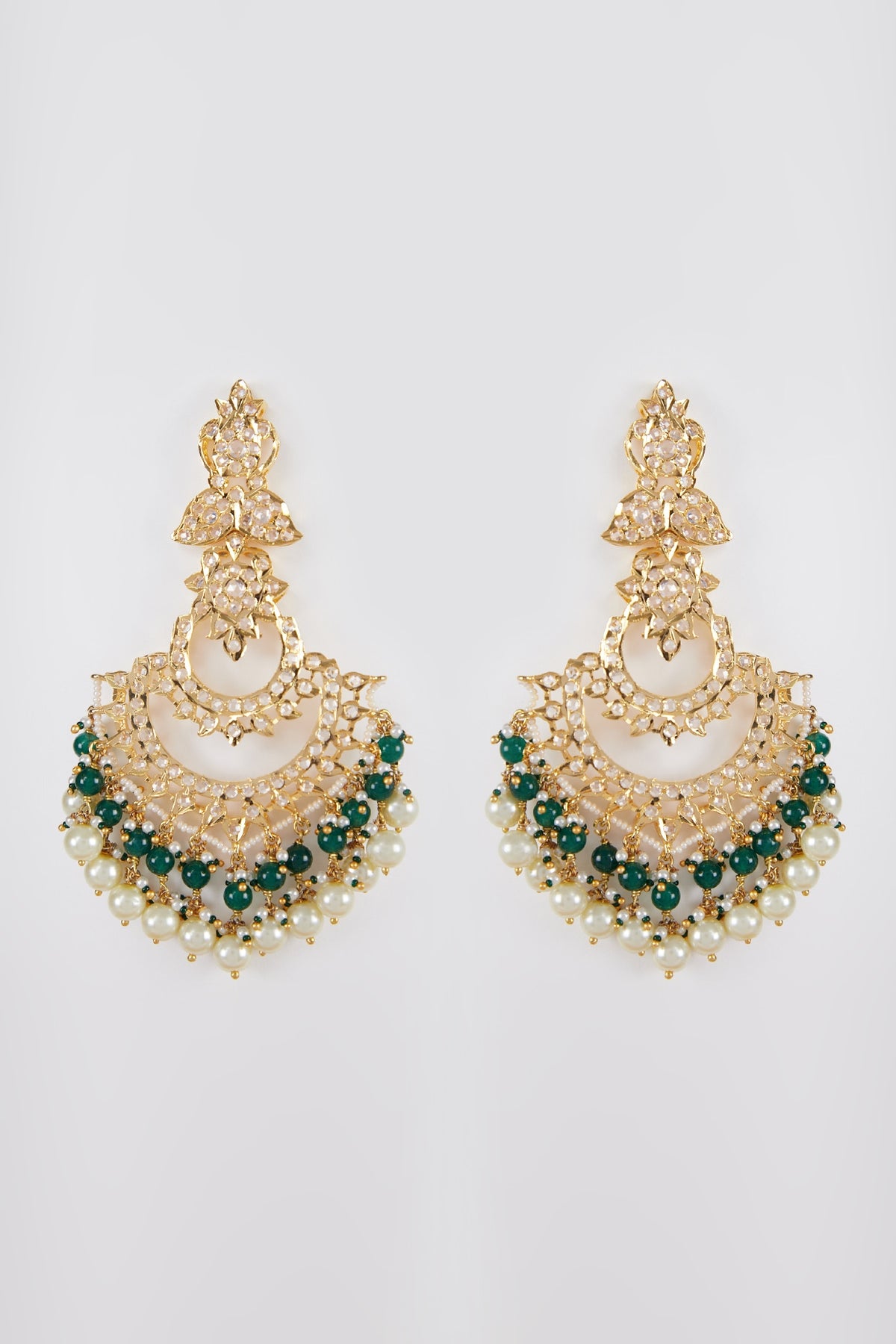 Gold Plated Pearl Chandbali Earrings