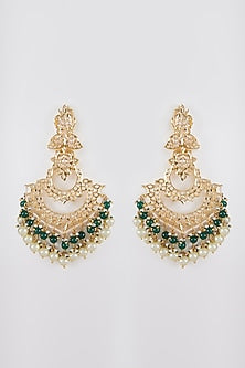 Gold Plated Pearl Chandbali Earrings