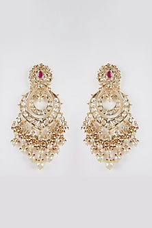 Gold Plated Kundan Chandbali Earrings