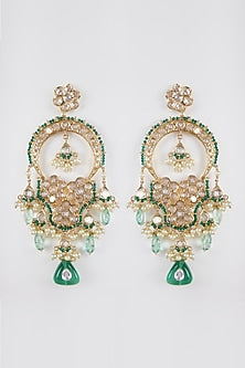 Gold Plated Crystal Chandbali Earrings
