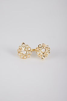 Gold Plated Kundan Adjustable Ring