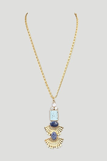 Gold Plated Lapis Lazuli Necklace