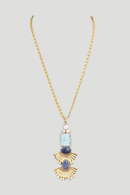 Gold Plated Lapis Lazuli Necklace