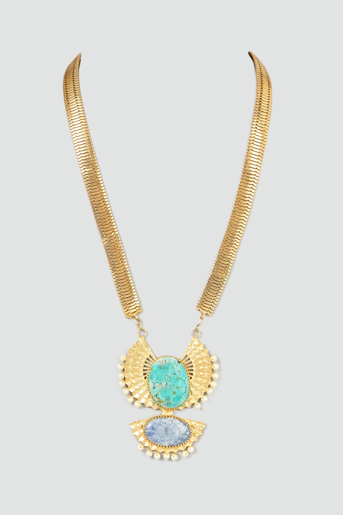 Gold Plated Turquoise Necklace