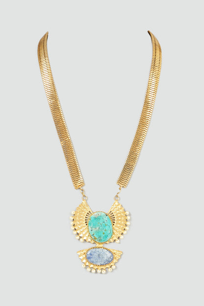 Gold Plated Turquoise Necklace