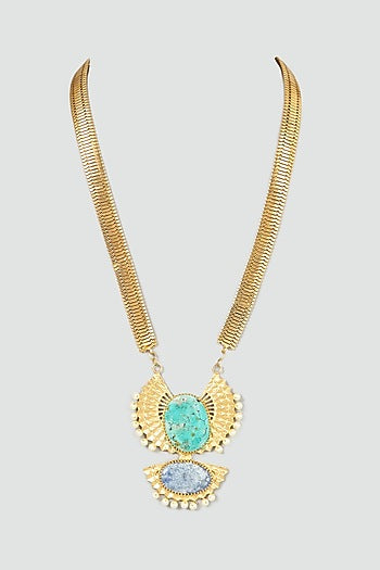 Gold Plated Turquoise Necklace