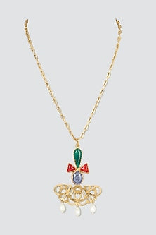 Gold Plated Necklace With Stones