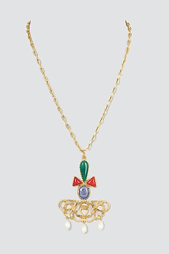 Gold Plated Necklace With Stones