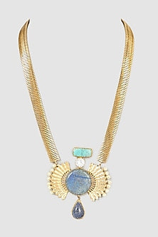 Gold Plated Necklace With Lapis Lazuli