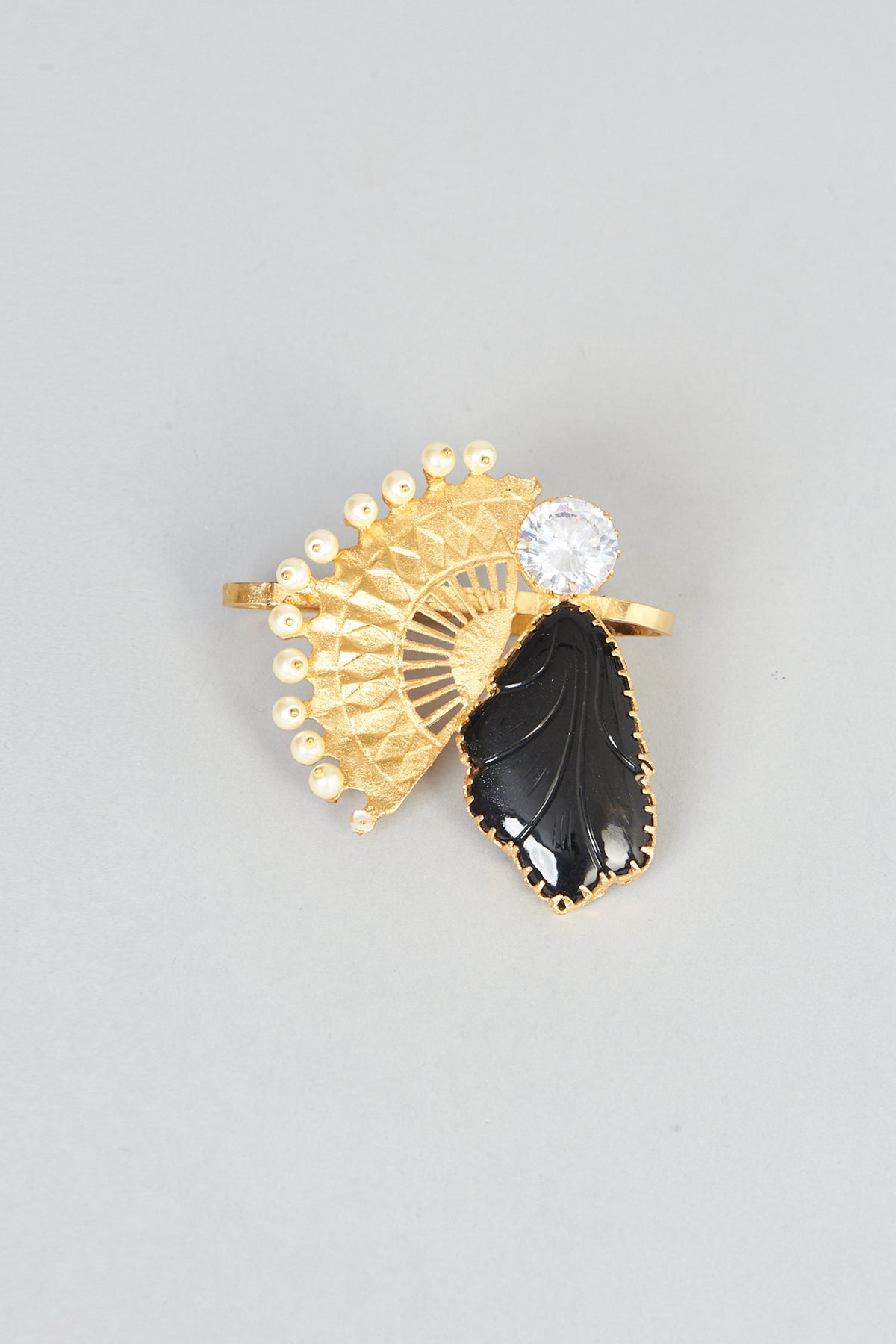 Gold Plated Agate Cuff