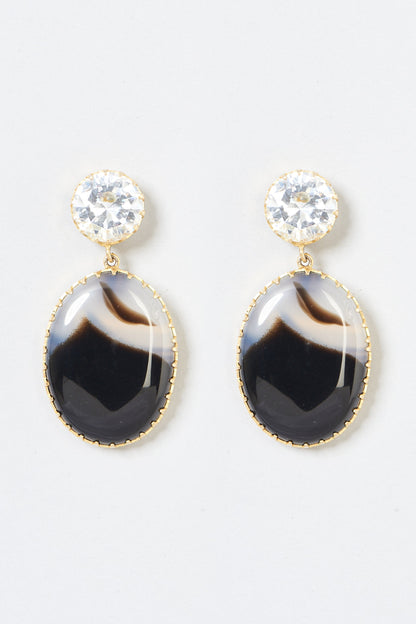 Gold Plated Agate Earrings
