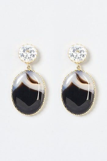 Gold Plated Agate Earrings