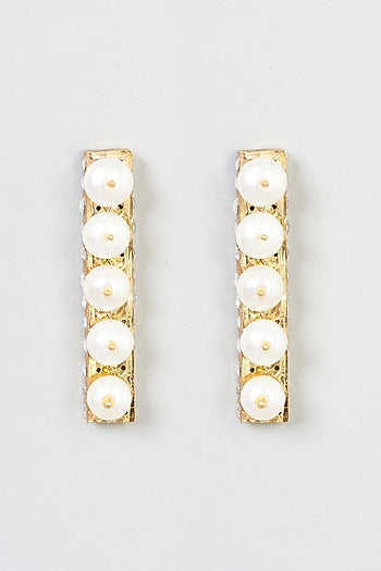 Gold Plated Crystal & Pearl Earrings