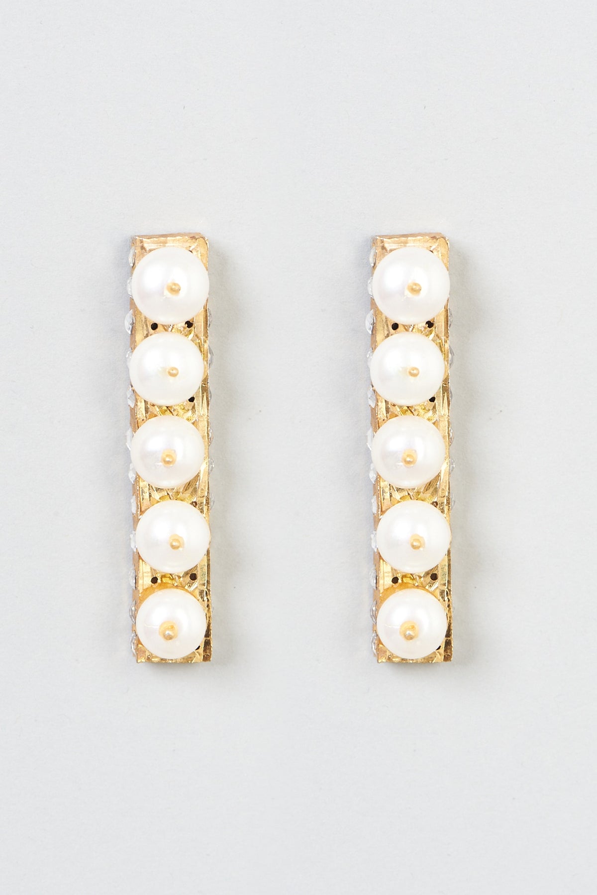 Gold Plated Crystal & Pearl Earrings