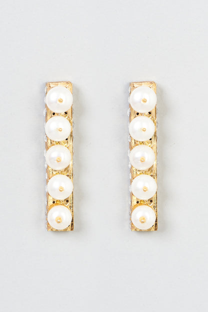 Gold Plated Crystal & Pearl Earrings