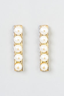 Gold Plated Crystal & Pearl Earrings