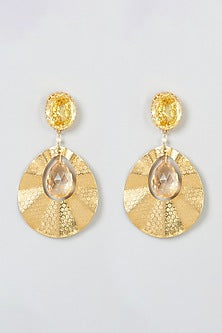 Gold Plated Earrings With Crystals
