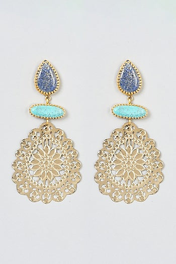 Gold Plated Lapis Earrings