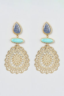Gold Plated Lapis Earrings