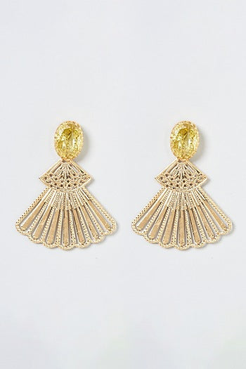 Gold Plated Brass Crystal Earrings