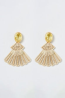Gold Plated Brass Crystal Earrings