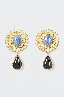 Gold Plated Lapis Earrings