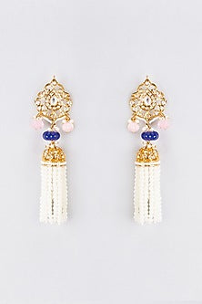 Gold Plated Kundan Polki Jhumka Earrings