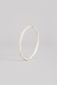 Gold Finish Moissanite Polki Bracelet In Sterling Silver