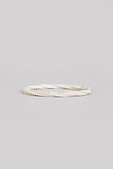 Gold Finish Moissanite Polki Bracelet In Sterling Silver