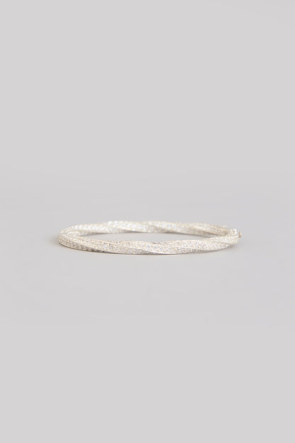 Gold Finish Moissanite Polki Bracelet In Sterling Silver