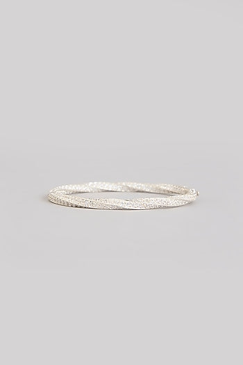 Gold Finish Moissanite Polki Bracelet In Sterling Silver