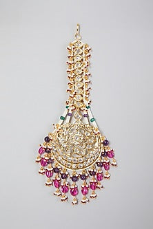 Gold Plated Kundan Polki Maang Tikka