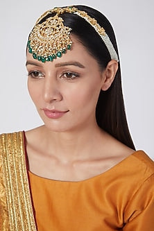 Gold Plated Kundan Polki Matha Patti