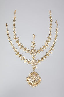 Gold Plated Pearl Matha Patti